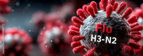 H3N2 Swine Flu Virus. Space for text