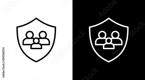Family Protection White Icon Set Design