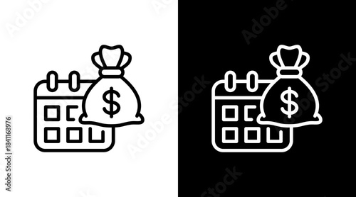 Savings Plan White Icon Set Design