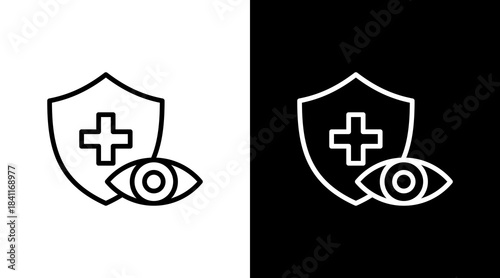 Vision Insurance White Icon Set Design