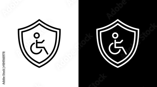 Disability Insurance White Icon Set Design