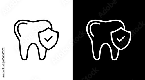 Dental Insurance White Icon Set Design