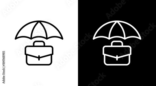 Business Insurance White Icon Set Design