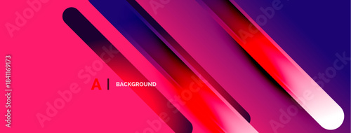 Abstract vibrant design. Diagonal layers create dynamic visual effect. Pink, purple, blue hues dominate composition. Modern aesthetic.