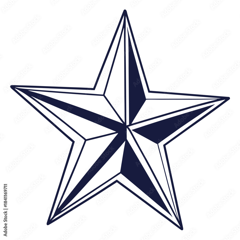 Obraz premium Navy Nautical Star Design.