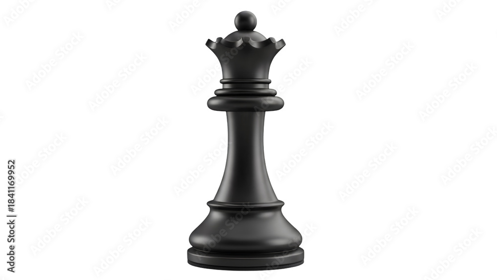 Fototapeta premium Isolated black chess queen piece against a dark background
