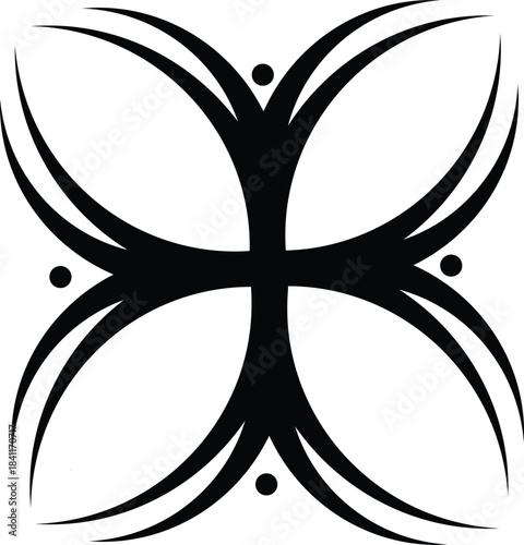 Tribal cross symbol black