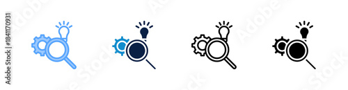 Research And Development Multiple Style Icon Set Collection 