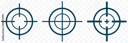 Target icon collection showing bullseye symbols, crosshairs icons, and vector target illustrations, suitable for focus graphics, game interfaces, navigation designs, and digital vector. Gun target ico