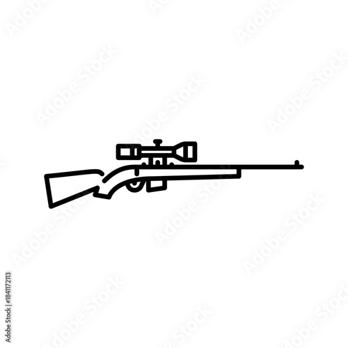 classic sniper rifle outline icon. sniper rifle black line illustration.
