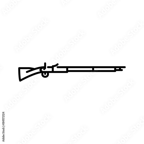 musket outline icon. rifle black line illustration.