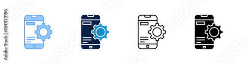 Mobile Option Multiple Style Icon Set Collection 