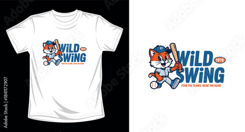 Wild swing animal graphic vector art t-shirt design print template