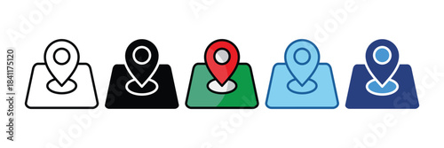 Map Pin Icon Set Multiple Style Collection