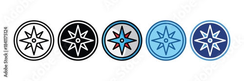 Compass Icon Set Multiple Style Collection