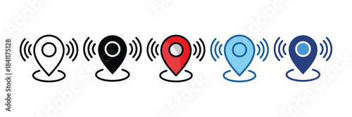 Gps Signal Icon Set Multiple Style Collection