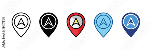 Location Arrow Icon Set Multiple Style Collection