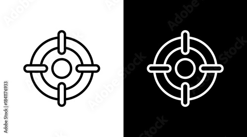 Target Point White Icon Set Design