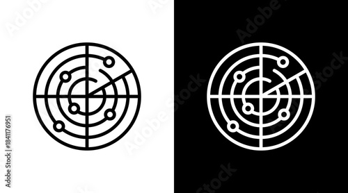 Radar White Icon Set Design