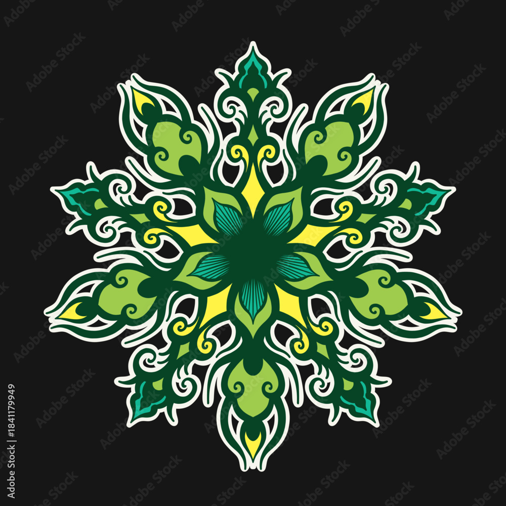 Fototapeta premium Traditional tattoo energy mandala deep calm