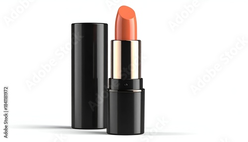 Wallpaper Mural A lipstick tube is open, showing orange color against a white background with a shadow Torontodigital.ca