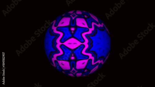 Blue and Pink Kaleidoscope Sphere – Abstract 3D Symmetry Animation