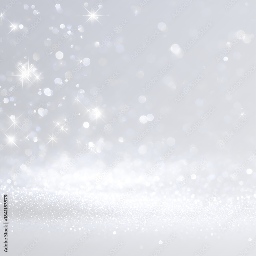 Fototapeta premium christmas light effect with glitter sparkle magic dust card white glow 