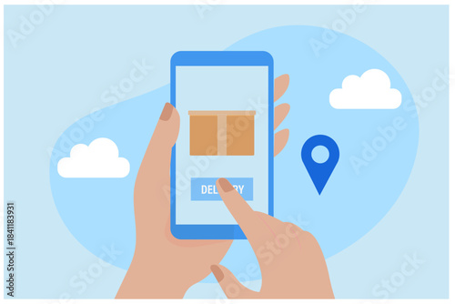 Application of delivery tracking vector illustration