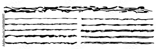 筆で書いた手書きの線のセット