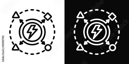 Decentralized Icon White And Black Background Style
