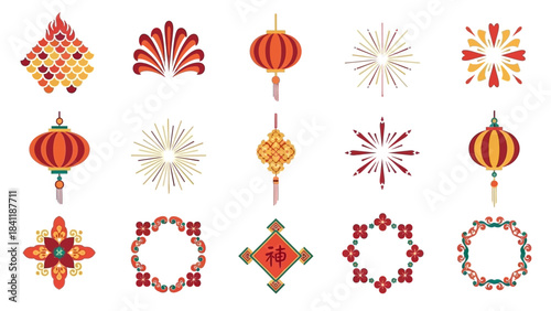 Festive Vector Collection of Chinese New Year Ornaments and Decorations
