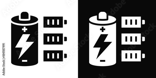 Electricity Icon White And Black Background Style
