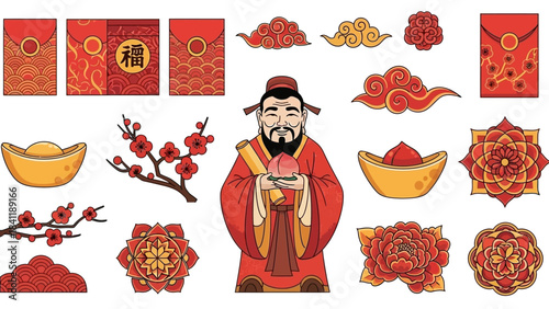 Chinese New Year Elements Collection Prosperity and Good Fortune