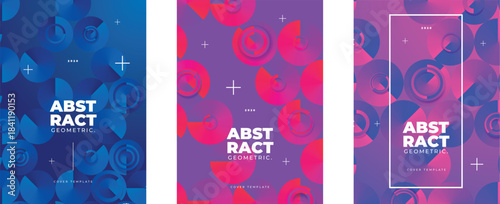 A collection of five contemporary art prints showcasing bold, flowing color transitions in shades of violet, crimson, and amber. Each piece integrates clean, understated lettering paired with structur