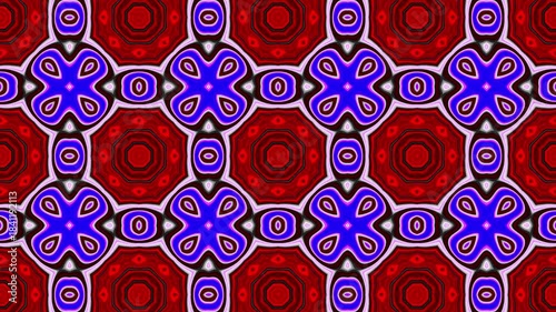 Red and Purple Decorative Flower Grid – Seamless Abstract Pattern Animation