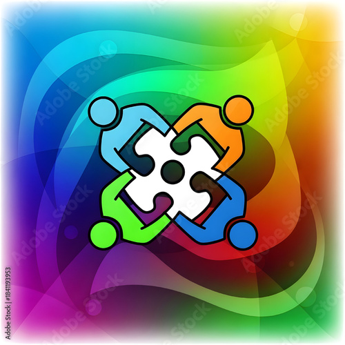 abstract puzzle background Teamwork and Collaboration