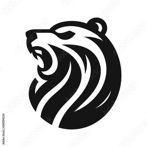 Abstract Bear Head Logo Icon Vector
