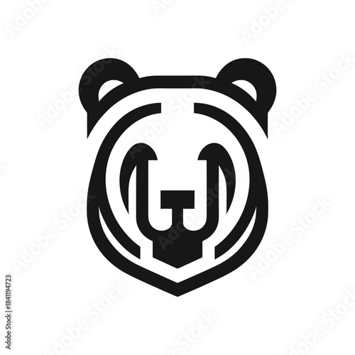 Abstract Bear Head Logo Icon Vector