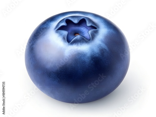 Single Fresh Blueberry Isolated on White Background