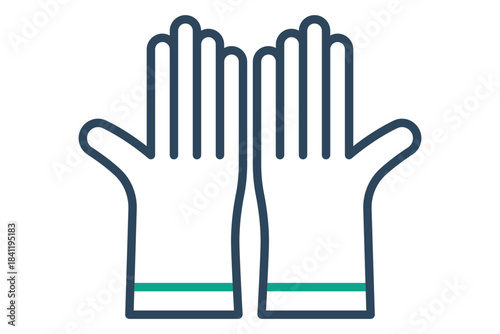 Safety gloves icon. line icon style. icon related to hand protection. work safety elements vector illustration