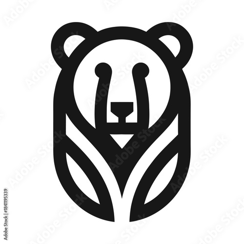 Abstract Bear Head Logo Icon Vector