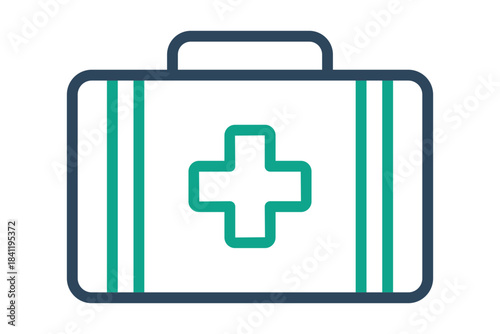 First aid kit icon. line icon style. icon related to first aid station. work safety elements vector illustration