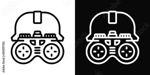 Surveillance Icon White And Black Background Style