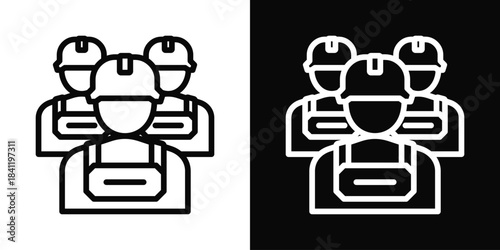 Army Icon White And Black Background Style