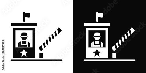 Checkpoint Icon White And Black Background Style