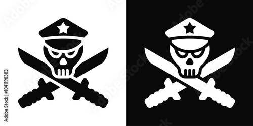 Operations Icon White And Black Background Style