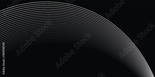 Abstract wave element for design. Digital frequency track equalizer. Stylized line art background. Vector illustration. Wave with lines created using blend tool. Curved wavy line, vector lines