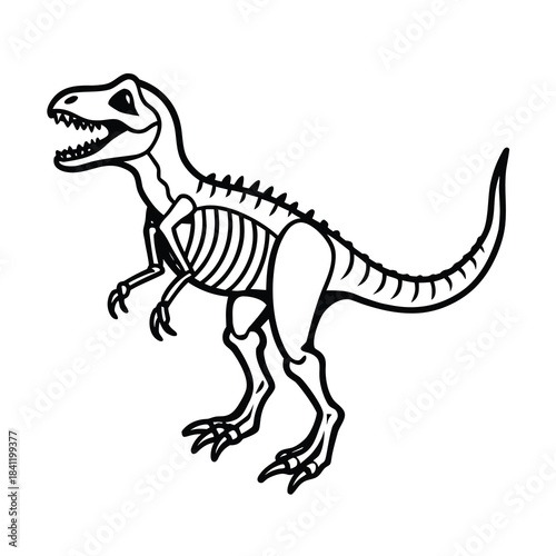 Tyrannosaurus rex vector illustration of a gigantic, isolated, prehistoric dinosaur beast from the Cretaceous period