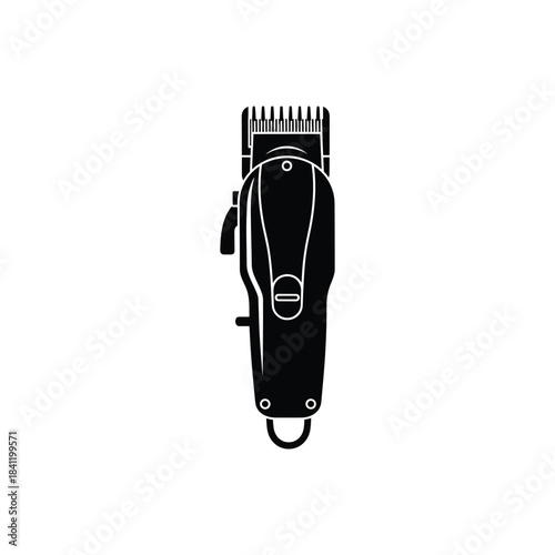 Set of 12 barbershop icons isolated on white background. 12 Barbershop and haircuts salon design elements. Vector illustration 10 eps.