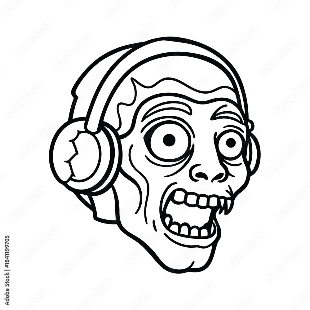 Fototapeta premium Vector cartoon skull face illustration for a monster character design